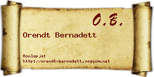 Orendt Bernadett névjegykártya
